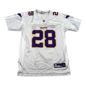 Minnesota Vikings Jersey Mesh Youth XL White NFL Football Peterson 28 Reebok